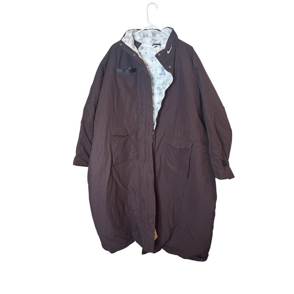 Nike Jacket Womens‎ XXL Brown Therma-Fit Long Puffer Parka Coat Thermore